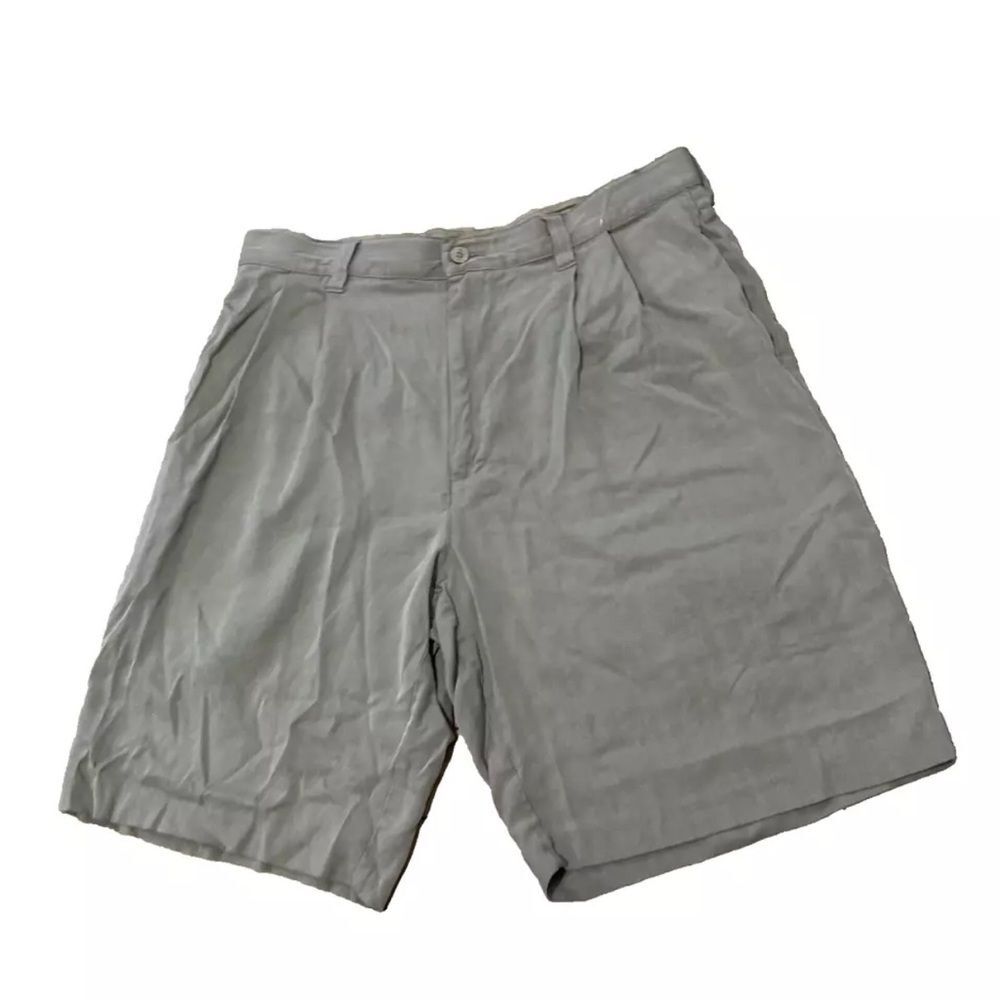 Jamaica Jaxx Silk Shorts Men 32 Silk Pleated Shorts Preppy Island Casual Brown